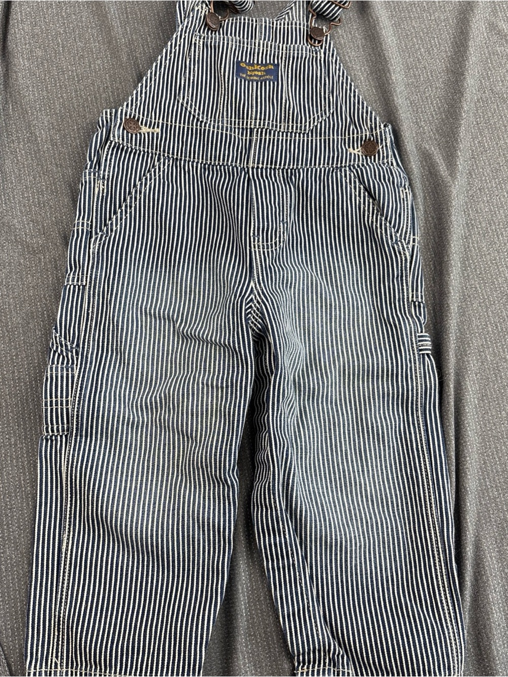 OshKosh B'gosh Navy and White Pinstripe Kids Overalls 24 months